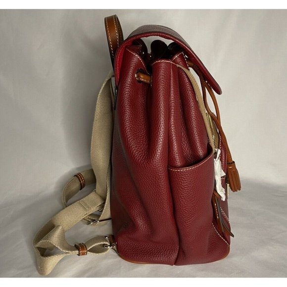 Dooney & Bourke Wine Red Color Pebble Grain Leather Large Murphy Backpack NWOT - Picture 4 of 15